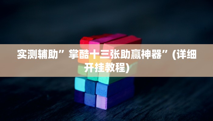 实测辅助”掌酷十三张助赢神器”(详细开挂教程)