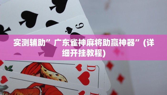 实测辅助”广东雀神麻将助赢神器”(详细开挂教程)