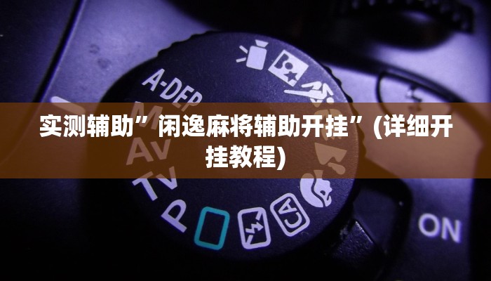 实测辅助”闲逸麻将辅助开挂”(详细开挂教程)