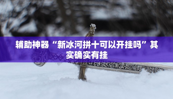辅助神器“新冰河拼十可以开挂吗”其实确实有挂
