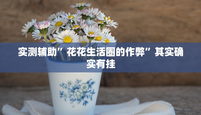实测辅助”花花生活圈的作弊”其实确实有挂